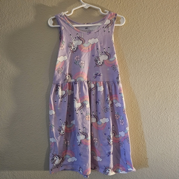 H&M Kids Dress - Lavender with Unicorn and Rainbow - Picture 2 of 3